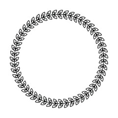 Floral circle border design rounded flower frame ring for decoration ornament in vector illustration