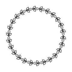 Floral circle border design rounded flower frame ring for decoration ornament in vector illustration