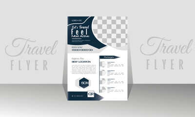 Professional travel flyer design template. 