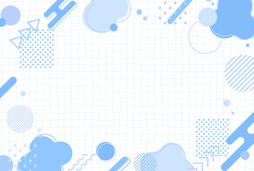 背景イラスト_メンフィス_水色