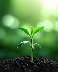 Growth tree young plant Natural green background