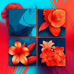 Instagram Background 4 Colours in Cartoonstyle