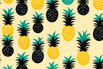 A minimalist texture presents a pattern of minimalist pineapple silhouettes, with their iconic shape and minimalistic design elements adding a touch of whimsy and playfulness. 