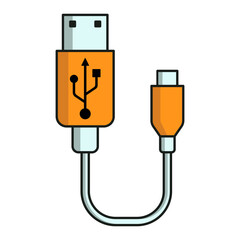 USB cable icon vector on trendy style for design and print