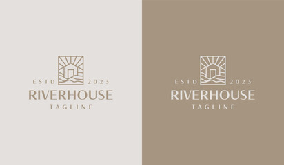 River House House Logo Template. Universal creative premium symbol. Vector illustration. Creative Minimal design template. Symbol for Corporate Business Identity