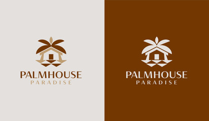 Palm House Logo Template. Universal creative premium symbol. Vector illustration. Creative Minimal design template. Symbol for Corporate Business Identity