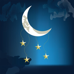 Plakat star and moon night mood