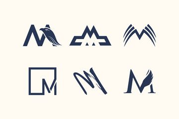 Letter M logo design element collection for your business