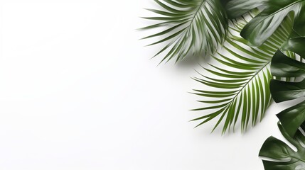 Fototapeta na wymiar Palm leaves, isolated on white, Generative ai
