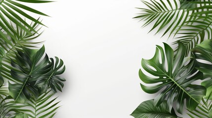 Fototapeta na wymiar Palm leaves, isolated on white, Generative ai