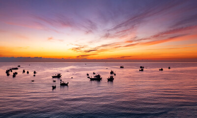 Sunrise on Tam Tien beach, Quang Nam province, Vietnam