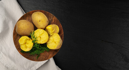 Boiled Potato in Skin Isolated, Whole Prepared Unpeeled Vegetables, Healthy Diet Ingredient, Boiled Potato
