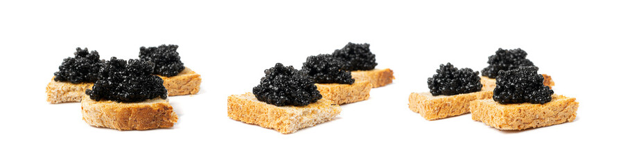 Black Caviar Isolated, Sturgeon, Beluga Caviare, Luxury Seafood, Expensive Delicatessen on White Background