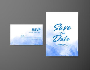 Save the date with watercolor background. Design for your invitation.
