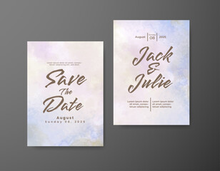 Save the date with watercolor background. Design for your invitation.