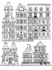 simple house pictures to color, black and white silhouette