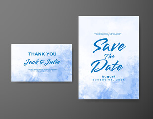 Save the date with watercolor background. Design for your invitation.