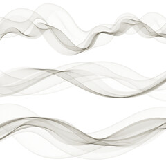 Set of gray waves. Vector abstract wave patterns. eps 10