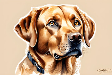 Labrador Retriever dog dorable pose  brown clor
Generative AI