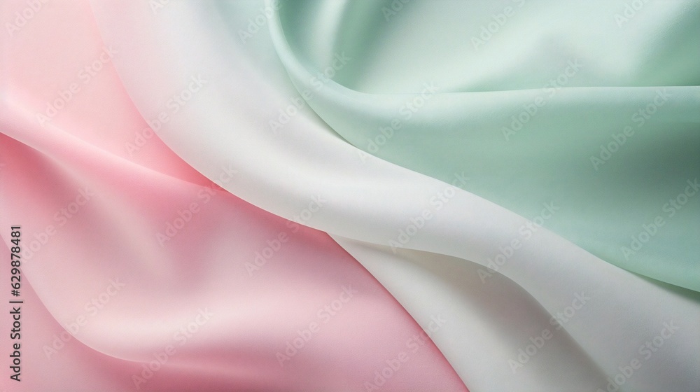 Poster generative ai : abstract pastel pink and mint green wave modern soft luxury texture with smooth and 