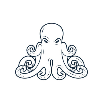 Octopus vector design element for drawing