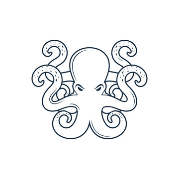 Octopus vector design element for drawing