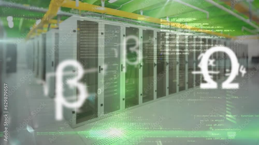 Poster animation of data processing over computer servers