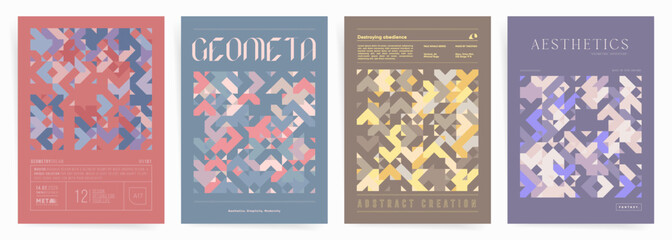 Cover design templates set. Geometric abstract background. Vector illustration.