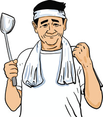 Asian male home cook