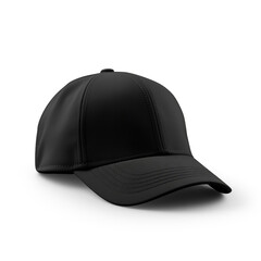 Fototapeta premium Mockup a blank cap black, on a clean white background. AI Generated Image