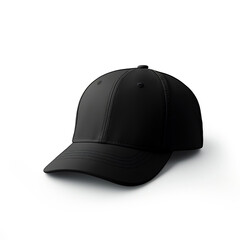 Mockup a blank cap black, on a clean white background. AI Generated Image