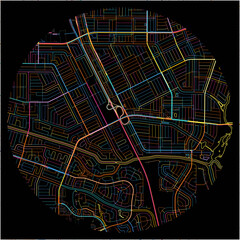 Colorful Map of PortSt-Lucie, Florida with all major and minor roads.