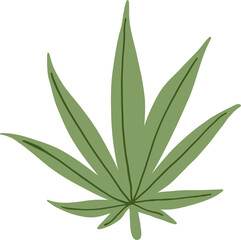 Fototapeta na wymiar simplicity cannabis leaf freehand drawing