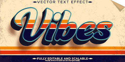 Vintage text effect, editable retro 80s text style