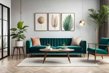 living room interior generating by AI technology