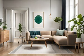 living room interior generating by AI technology