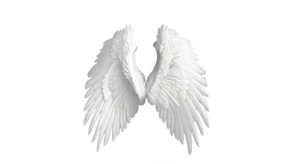 Transparent Angelic Elegance: Flying White Angel Wing - Captivating Stock Image for Sale. Transparent background