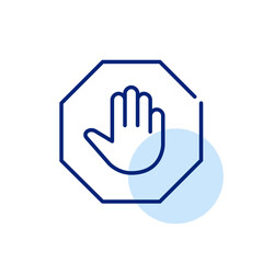 Obraz premium Stop sign with hand gesture. Pixel perfect, editable stroke icon
