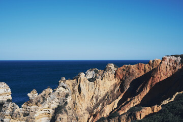 Fototapeta na wymiar Cliffs of Lagos, Portugal, the summer of 2023.