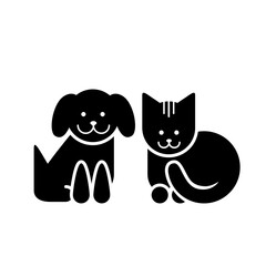 Dog and cat icons,  pet shop contemporary design, vector illustration