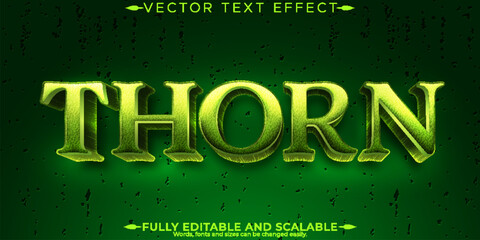 Thorn forest text effect, editable natural and green text style