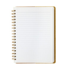 Fototapeta na wymiar Blank open notebook isolated on transparent background, PNG.