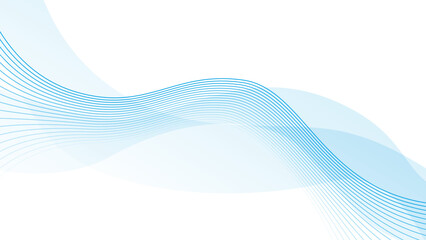 Abstract wavy vector background. Blue lines on white backdrop. Editable stroke