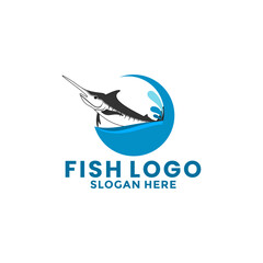 Fish simple Logo icon vector, fish line illustration logo template