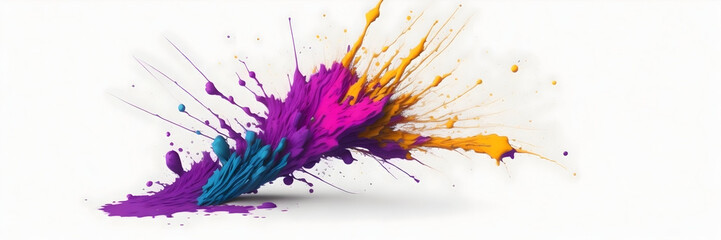 abstract colorful background, rainbow ink splatter concept, banner