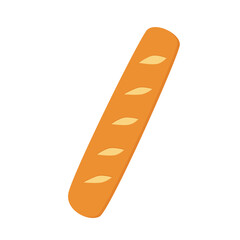 French bread vector icon on isolated white background. Illustration of baguette bread