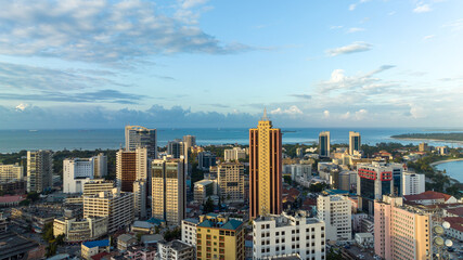Fototapeta na wymiar Aerial view of Dar Es Salaam city in Tanzania