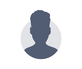 Default Avatar Profile. User profile icon. Profile picture, portrait symbol. User member, People icon in flat style. Circle button with avatar photo silhouette vector design and illustration.	