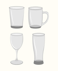 assorted of glass illustration vector design