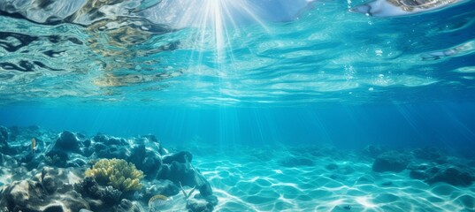 Underwater background. Generative AI technology.	
